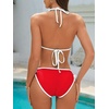 image:imageAmerican Trends Women String Triangle Bikini Set Swimsuit Two Piece Bathing Suit Cheeky Swim Suit SwimwearRed White