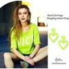 image:imageHeart Earrings Y2K Love Heart Big Hoop Cute Fun Dangle EarringsNeon Green