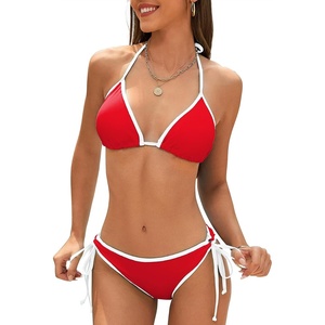 image:imageAmerican Trends Women String Triangle Bikini Set Swimsuit Two Piece Bathing Suit Cheeky Swim Suit SwimwearRed White