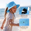 image:imageCute Girls Sun Hat with Ponytail Hole Wide Brim Full Face amp Neck ShadeQuick Dry Pool Summer Beach Bucket Hats for KidsBlue