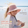 image:imageCute Girls Sun Hat with Ponytail Hole Wide Brim Full Face amp Neck ShadeQuick Dry Pool Summer Beach Bucket Hats for KidsPink