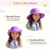 image:imageCute Girls Sun Hat with Ponytail Hole Wide Brim Full Face amp Neck ShadeQuick Dry Pool Summer Beach Bucket Hats for KidsPurple