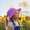 image:imageCute Girls Sun Hat with Ponytail Hole Wide Brim Full Face amp Neck ShadeQuick Dry Pool Summer Beach Bucket Hats for KidsPurple