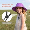 image:imageCute Girls Sun Hat with Ponytail Hole Wide Brim Full Face amp Neck ShadeQuick Dry Pool Summer Beach Bucket Hats for KidsPurple