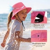 image:imageCute Girls Sun Hat with Ponytail Hole Wide Brim Full Face amp Neck ShadeQuick Dry Pool Summer Beach Bucket Hats for KidsWatermelon Red