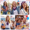 image:imageAmerican Trends Sailor Scarf Flight Attendant Neck ScarfRed White And Blue Bandana For WomenYacht Rock Party AccessoriesBlue red and White Stripes