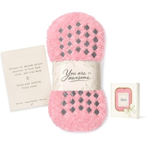 image:imageNonSlip Fuzzy Socks for Women in Gift Box with Card Ready to Gifts  A thoughtful gift for women with ultrasoft fuzzy socks nonslip soles and a gift box with card includedPink