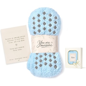 image:imageNonSlip Fuzzy Socks for Women in Gift Box with Card Ready to Gifts  A thoughtful gift for women with ultrasoft fuzzy socks nonslip soles and a gift box with card includedBlue