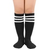image:imageAmerican Trends Girls Kids Soccer Socks Softball Baseball Football Youth Boys Long Tube Knee High Athletic Socks2 Pack Black Green White
