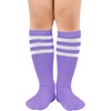 image:imageAmerican Trends Girls Kids Soccer Socks Softball Baseball Football Youth Boys Long Tube Knee High Athletic Socks2 Pack Light Purple Blue