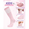 image:imageAmerican Trends Girls Kids Soccer Socks Softball Baseball Football Youth Boys Long Tube Knee High Athletic Socks2 Pack White Pink White