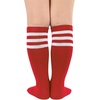 image:imageAmerican Trends Girls Kids Soccer Socks Softball Baseball Football Youth Boys Long Tube Knee High Athletic Socks3 Pack Blue Green Red