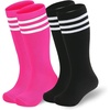image:imageAmerican Trends Girls Kids Soccer Socks Softball Baseball Football Youth Boys Long Tube Knee High Athletic Socks2 Pack Black Rose Red White