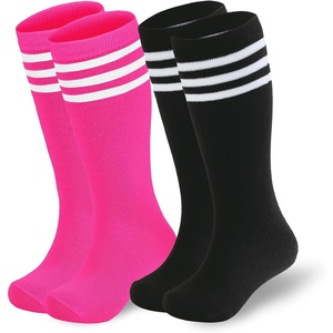 image:imageAmerican Trends Girls Kids Soccer Socks Softball Baseball Football Youth Boys Long Tube Knee High Athletic Socks2 Pack Black Rose Red White