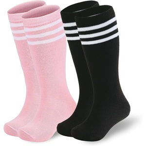 image:imageAmerican Trends Girls Kids Soccer Socks Softball Baseball Football Youth Boys Long Tube Knee High Athletic Socks2 Pack Pink Black White