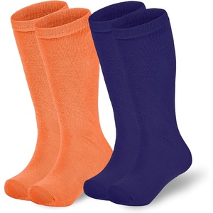 image:imageAmerican Trends Girls Kids Soccer Socks Softball Baseball Football Youth Boys Long Tube Knee High Athletic Socks2 Pack Purple Orange