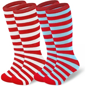image:imageAmerican Trends Girls Kids Soccer Socks Softball Baseball Football Youth Boys Long Tube Knee High Athletic Socks2 Pack Red Blue White