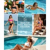 image:imageSports Bikini Top for Women Padded Scoop Neck Swim Bra Crop Swimsuit Top  Classic swim top removable padded Adjustable straps comfort for swimming resort wear tanning and beachside relaxationHot Pink and Yellow