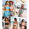 image:imageSports Bikini Top for Women Padded Scoop Neck Swim Bra Crop Swimsuit Top  Classic swim top removable padded Adjustable straps comfort for swimming resort wear tanning and beachside relaxationBlue and Green