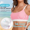 image:imageSports Bikini Top for Women Padded Scoop Neck Swim Bra Crop Swimsuit Top  Classic swim top removable padded Adjustable straps comfort for swimming resort wear tanning and beachside relaxationPink and White
