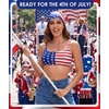 image:imageSports Bikini Top for Women Padded Scoop Neck Swim Bra Crop Swimsuit Top  Classic swim top removable padded Adjustable straps comfort for swimming resort wear tanning and beachside relaxationAmerican Flag