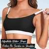 image:imageSports Bikini Top for Women Padded Scoop Neck Swim Bra Crop Swimsuit Top  Classic swim top removable padded Adjustable straps comfort for swimming resort wear tanning and beachside relaxationBlack and White