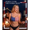 image:imageSports Bikini Tops for Women Swim Bra Wirefree Workout Swimsuit Top Comfortable Support for Swimming Beach Active WearAmerican Flag