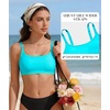 image:imageSports Bikini Tops for Women Swim Bra Wirefree Workout Swimsuit Top Comfortable Support for Swimming Beach Active WearBlue Trim