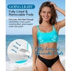 image:imageSports Bikini Tops for Women Swim Bra Wirefree Workout Swimsuit Top Comfortable Support for Swimming Beach Active WearBlue Trim