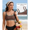 image:imageSports Bikini Tops for Women Swim Bra Wirefree Workout Swimsuit Top Comfortable Support for Swimming Beach Active WearBrown Trim
