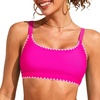 image:imageSports Bikini Tops for Women Swim Bra Wirefree Workout Swimsuit Top Comfortable Support for Swimming Beach Active WearPink Trim