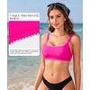image:imageSports Bikini Tops for Women Swim Bra Wirefree Workout Swimsuit Top Comfortable Support for Swimming Beach Active WearPink Trim