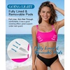 image:imageSports Bikini Tops for Women Swim Bra Wirefree Workout Swimsuit Top Comfortable Support for Swimming Beach Active WearPink Trim