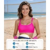 image:imageSports Bikini Tops for Women Swim Bra Wirefree Workout Swimsuit Top Comfortable Support for Swimming Beach Active WearPink Trim